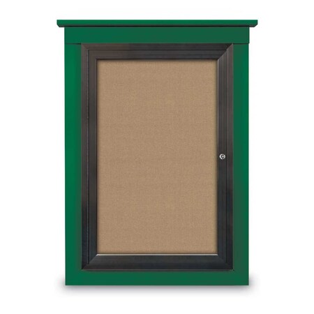 United Visual Products Sliding Glass Enclosed Letterboard, 96"x4 UV9009ACS-BLACK-GREEN